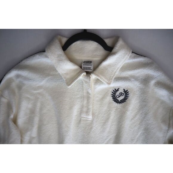 PINK x Victoria's Secret Women's Sz 2XL Cream Reverse Fleece Cropped Sweatshirt - Picture 5 of 7